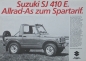 Suzuki SJ 410 E  Brochure single sheet 2 Pages 1984 suz-sj-op84