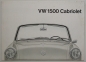 VW 1500 Cabriolet Prospekt 6 Seiten 1962  vw-op1562