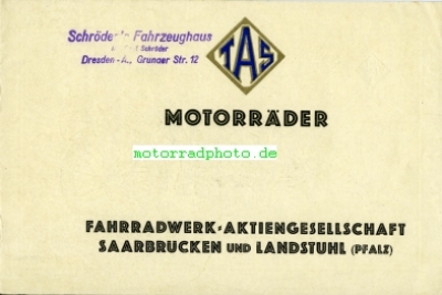 TAS Motorrad Prospekt 8 Seiten  1928   tas-p28