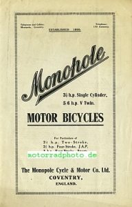 Monopole Motorrad Prospekt  4 Seiten 1921   mono-p21
