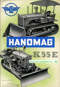Hanomag Raupe Prospekt  K 55 E  4 Seiten      hano-op51-3