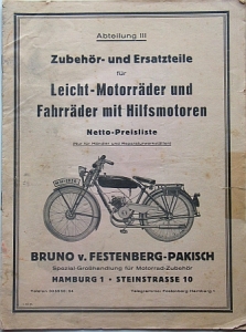 Festenberg-Pakisch ZubehÃ¶rkatalog Leicht-MotorÃ¤der 1935