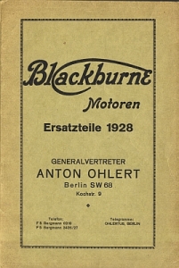 Blackburne Motor Prospekt + ETL 30 Seiten 1928   bb-p28