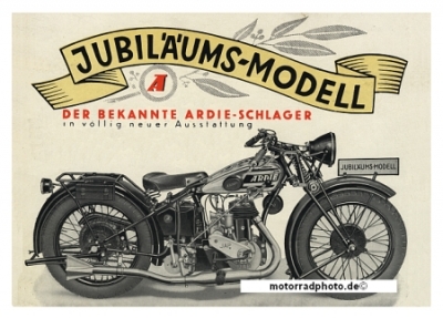 Ardie Motorrad Plakat Jubiläumsmodell ca. 1930   ar-po03