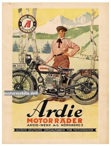 Ardie Motorrad Plakat Entwurf 1929