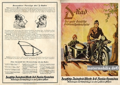 D-Rad Motorrad Prospekt R0/4  4 Seiten 1926   dr-p26-2