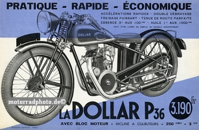 Dollar Motorrad Prospektblatt  Type P 36 2 Seiten 1932 do-p32-2