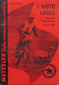 Motorrad Rennprogramm 3. Moto Cross 10. Juli 1960 Garmisch-Partenkirchen gar-pr60