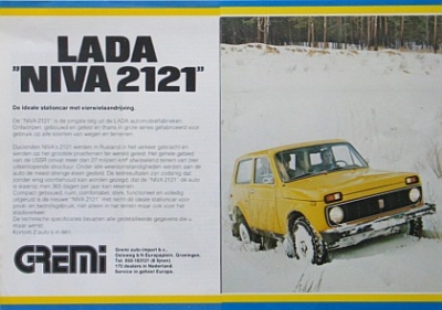 Lada Niva 2121 GelÃ¤ndewagen Prospektblatt 4 Seiten 1980   lad-op80