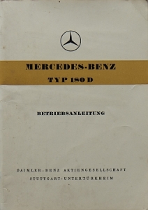 Mercedes Benz Automobil Bedienungsanleitung Typ 180 D 8.1954 mb-bal54