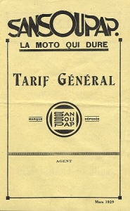 San Sou Pape Motorrad Preisliste  11.1929 4 Seiten  ssp-pl29