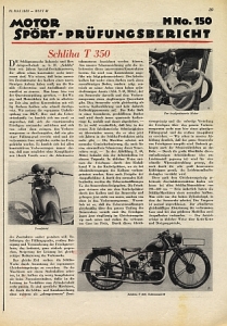Schliha Motorrad Testbericht Typ T 350 1933 schli-tb33