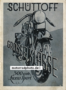 Schüttoff Motorrad Prospekt Typ 500 Luxus 1929  sc-p292
