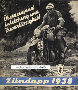 Zuendapp Motorrad Prospekt  1938