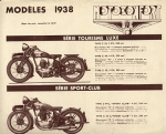 Motoconfort Motorrad Prospekt  8 Seiten  1938  moc-p38