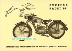 Express Motorrad Prospektblatt  2 Seiten  1950   expr-p50-101