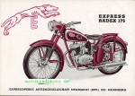 Express Motorrad Prospektblatt  2 Seiten  1952   expr-p52-175