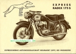 Express Motorrad Prospektblatt  2 Seiten  1953    expr-p53-175S