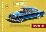 Mercedes Benz Prospekt  190D  4 Seiten  1958   mb-op58-190d-e