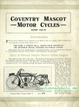 Coventry Mascot Motorrad Prospekt 4 Seiten 1923  covma-p23
