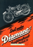 Diamant Motorfahrrad Prospektblatt  2 Seiten 1935    dia-p35