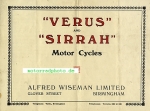 Verus & Sirrah Motorrad Prospekt 8 Seiten  1926    veru-p26