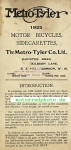 Metro-Tyler Motorrad Prospekt 6 Seiten  1922  mety-p22