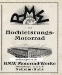 RMW Motorrad Prospekt 6 Seiten  1927   rmw-p27