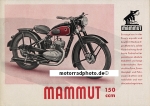 Mammut Motorrad Prospekt  4 Seiten 1951  mam-p51-2