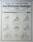 Mühlhauser Spielwaren-/Fahrradhaus Plakat/Prospekt um 1890  müha-p90