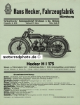 Hecker Motorrad Prospektblatt 2 Seiten 1928  hec-p28