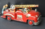 Fire Truck Tin Toy  T.N. Nomura Japan Metal 1950  RAR!!