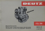 Deutz Motor Ersatzteilliste Typ F2L 310 2.1964 deu-etl64