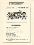 D.S. Motorcycle Brochure single sheet  2 Sides 1928   ds-p28