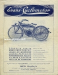 Evans Cyclomotor Leichtmotorrad Prospektblatt  2 Seiten 1922 ev-p22