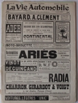 La Vie Automobile Zeitschrift Magazin  1 Sep. 1906    lva1.9.1906