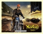 Norton Motorrad Plakat  1961         no-po03