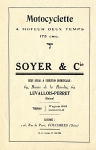 Soyer Motorrad Prospekt 4 Seiten  1925 soy-p25