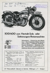 UT Motorrad Prospektblatt Type BT 500/600  1933