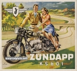 Zündapp Motorrad Prospekt Type KS 601 1951